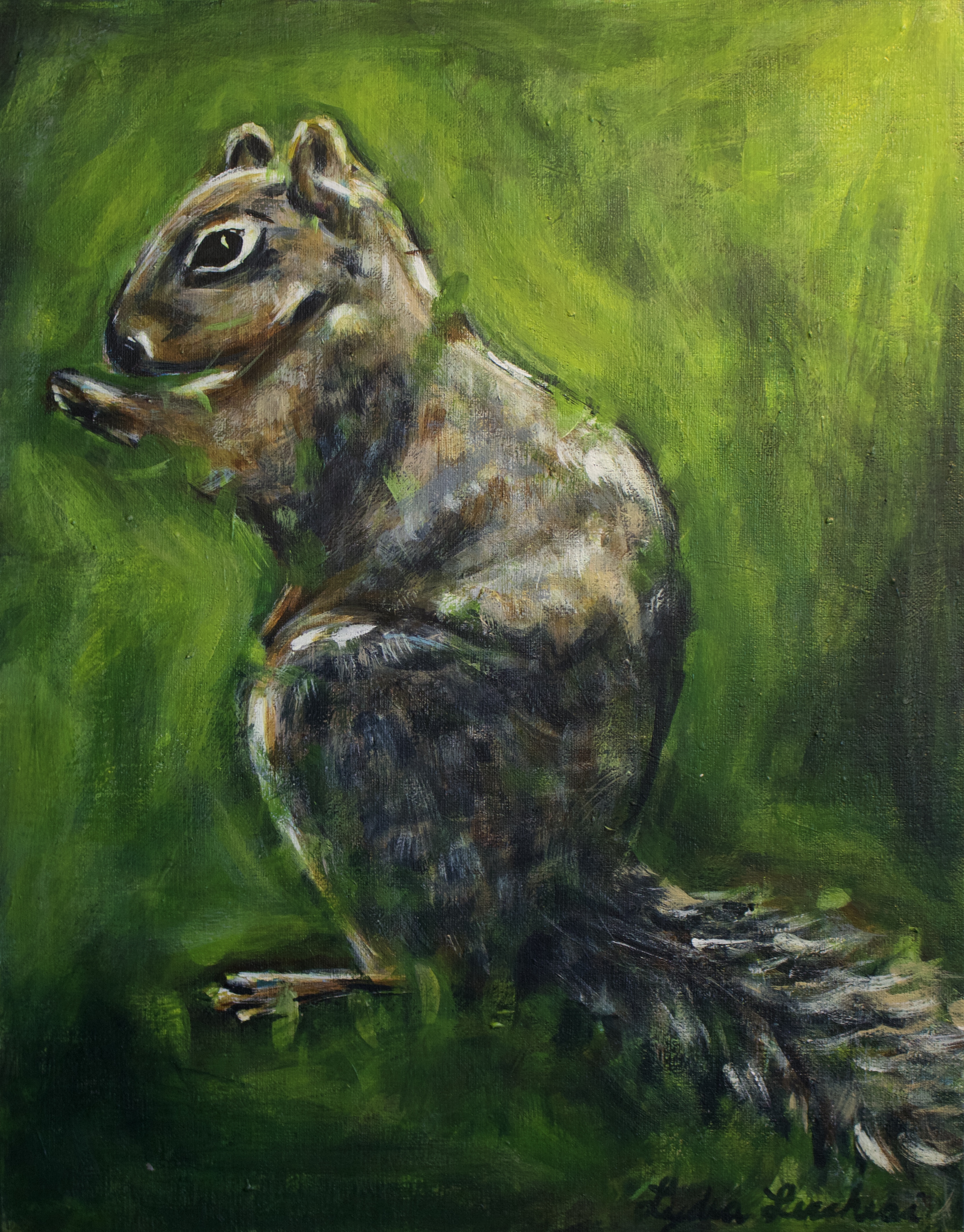 Squirrel painting by Lydia R. Lucchesi