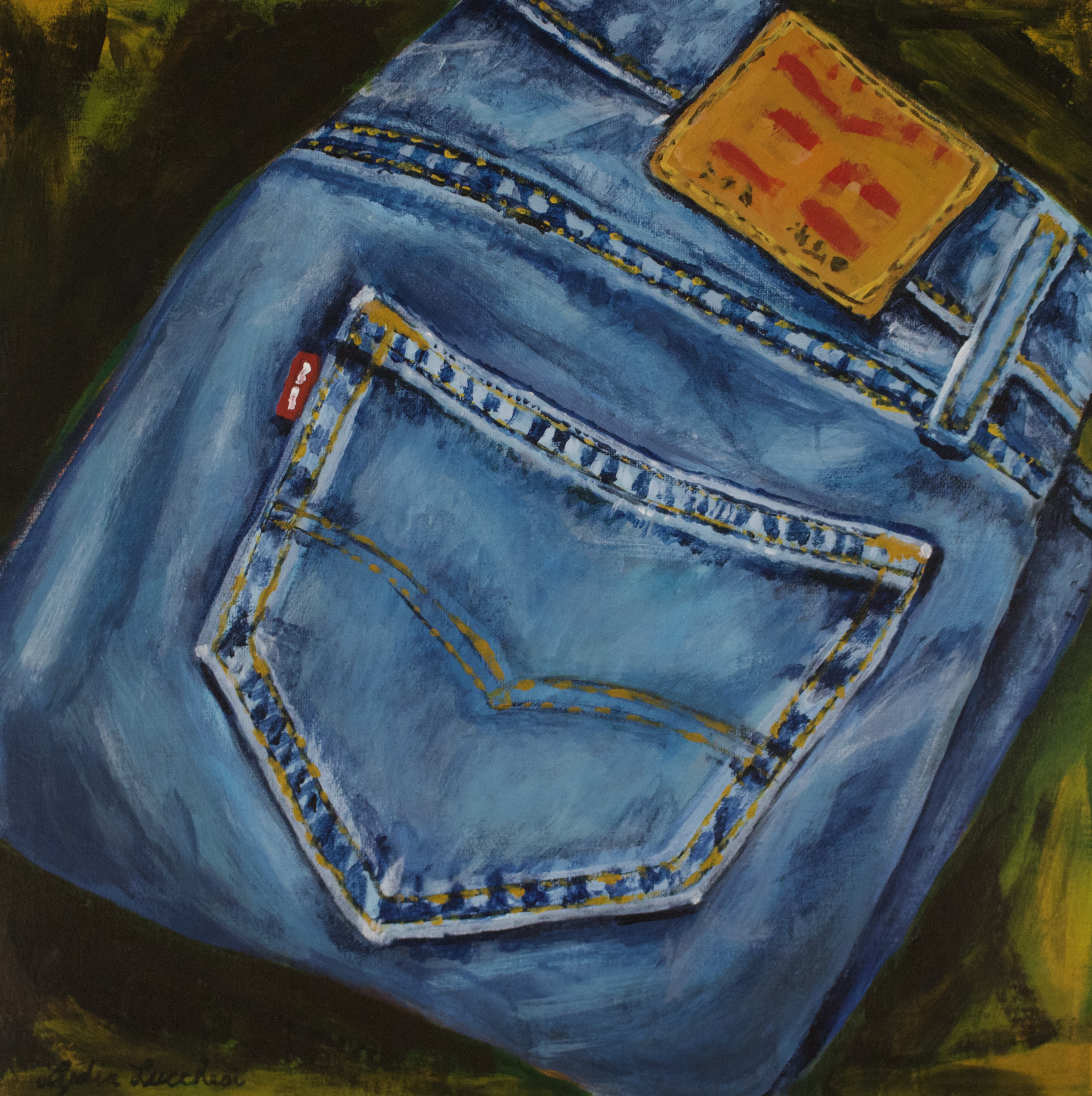 Jeans painting by Lydia R. Lucchesi